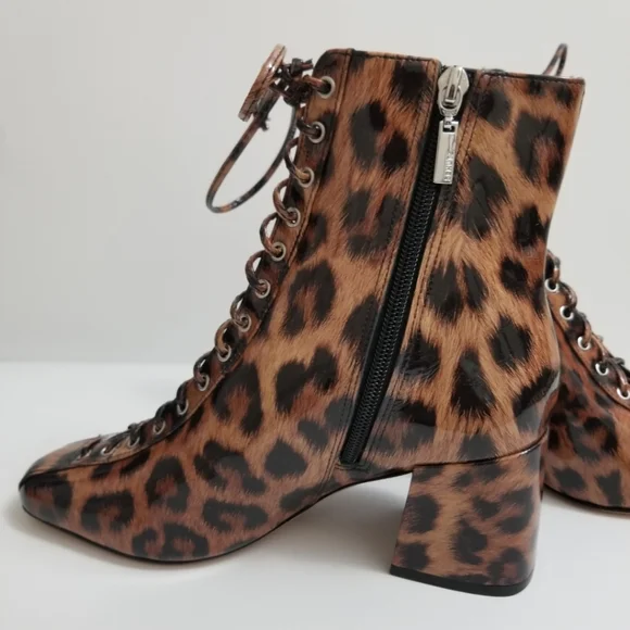 🆕️⬇️🎉HOST PICK🎉 Schutz Kika Square Toe Leopard Print Patent Leather Booties - Picture 5 of 13